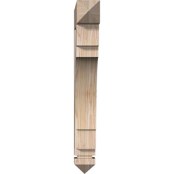 Merced Arts & Crafts Smooth Bracket, Douglas Fir, 3 1/2W X 20D X 28H